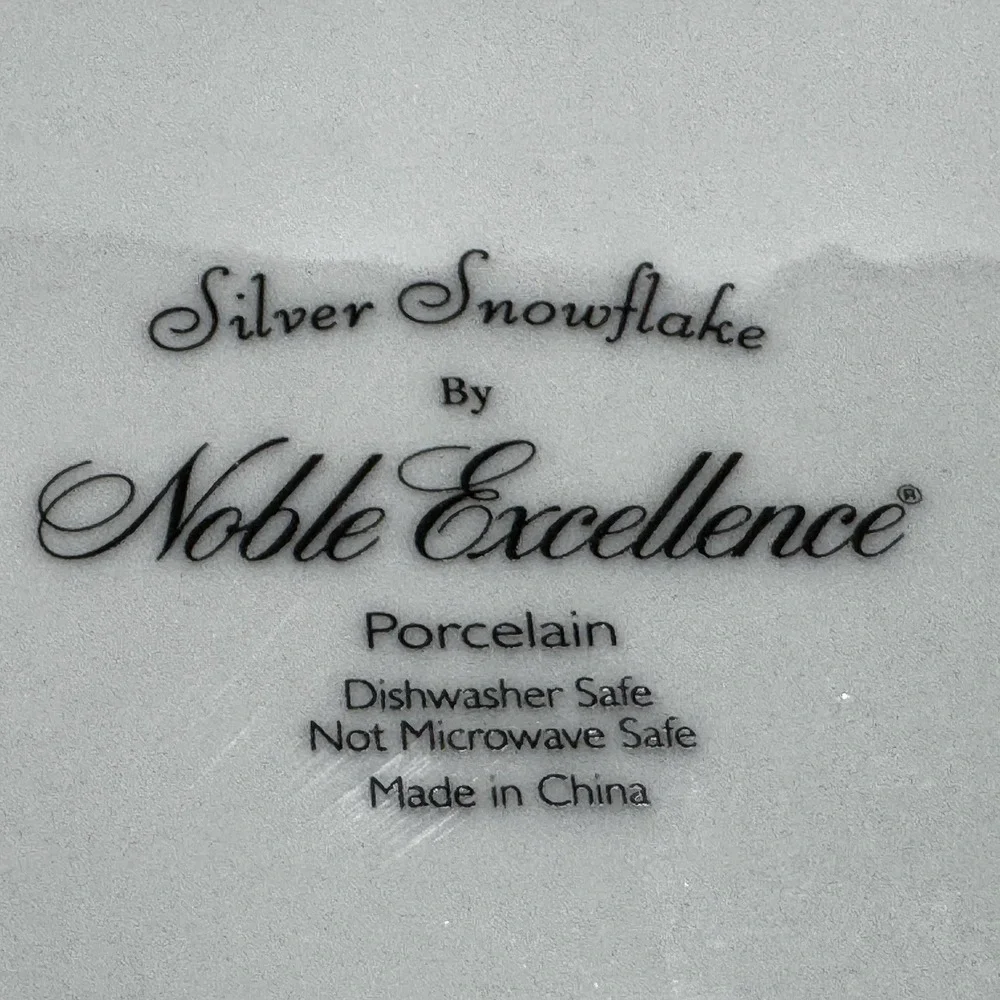 New Set Of 3 Noble Excellence Silver Snowflake Square Soup Cereal Bowl